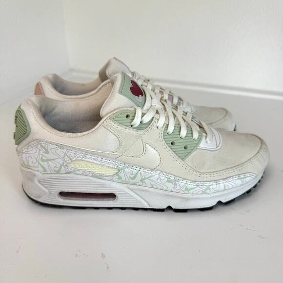 white lime green and pink air max